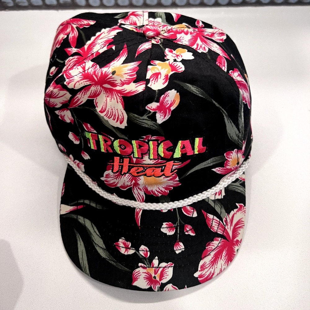 Tropical Heat HAt Cap Flowers Floral Snapback Surf Surfer Skate Skater Hawaiian - Picture 4 of 10